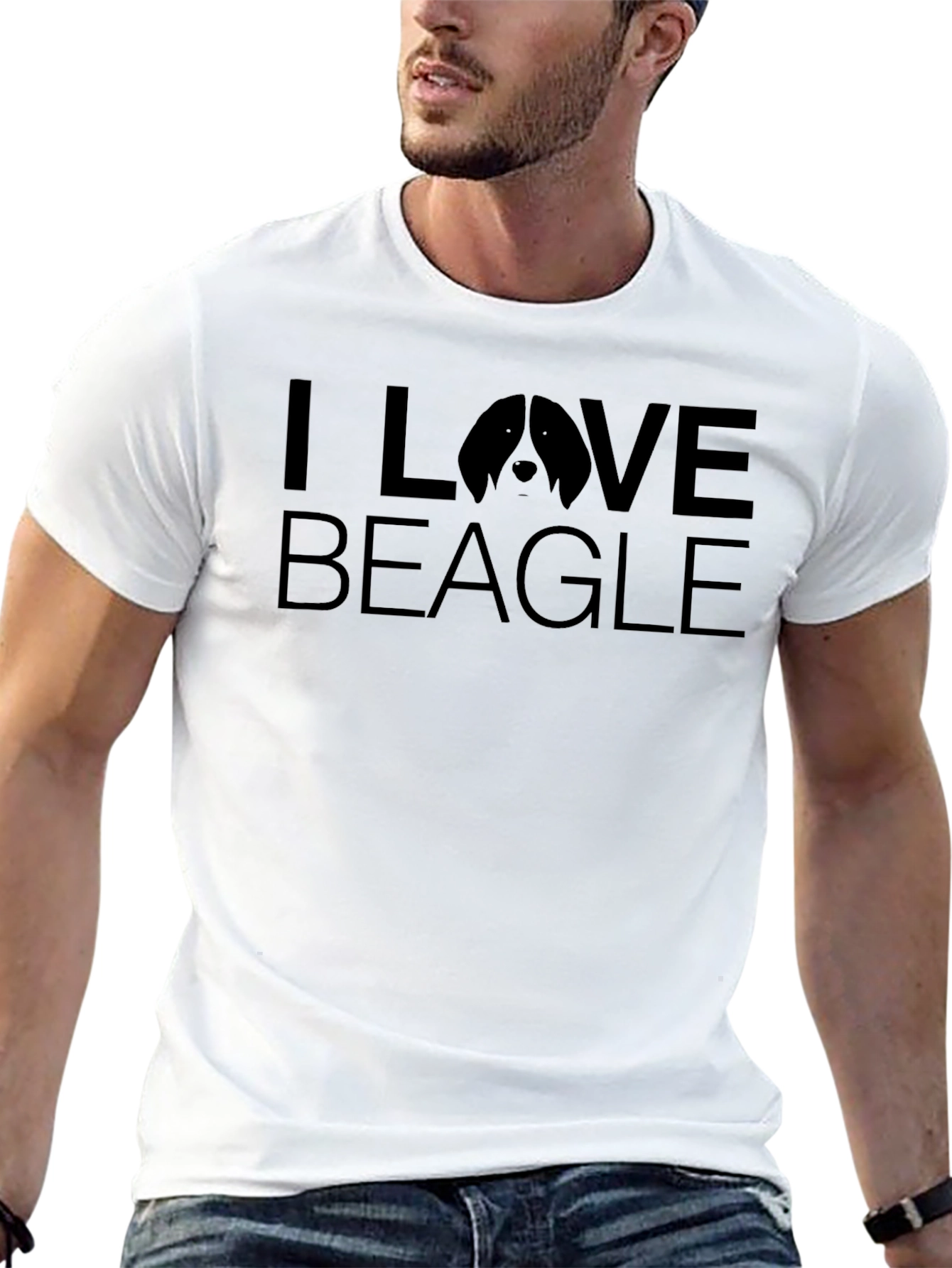I Love Beagle Black T-Shirt - Dog Lover Tee