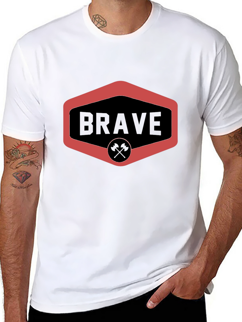 Brave Graphic Tee - Black Crew Neck