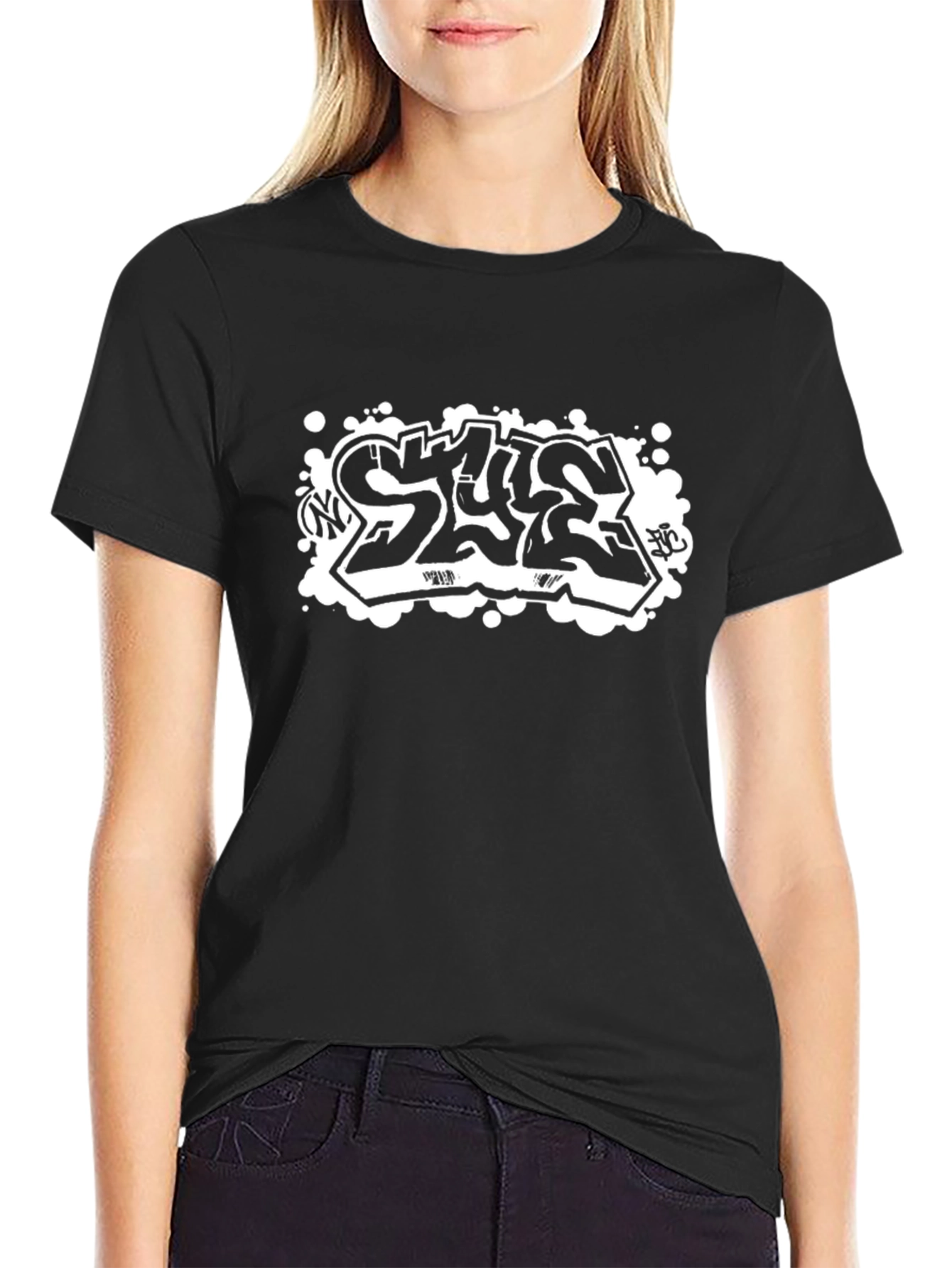 Streetwear Style Black Graphic Tee