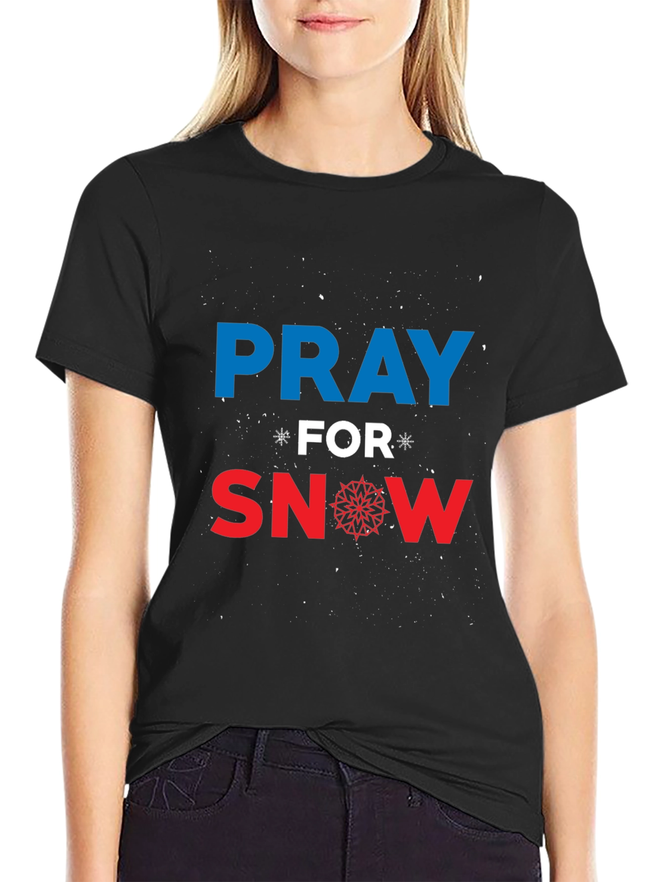 Pray for Snow Graphic Tee - Winter Season Shirt