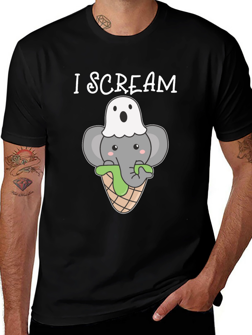 I Scream Halloween Elephant T-Shirt