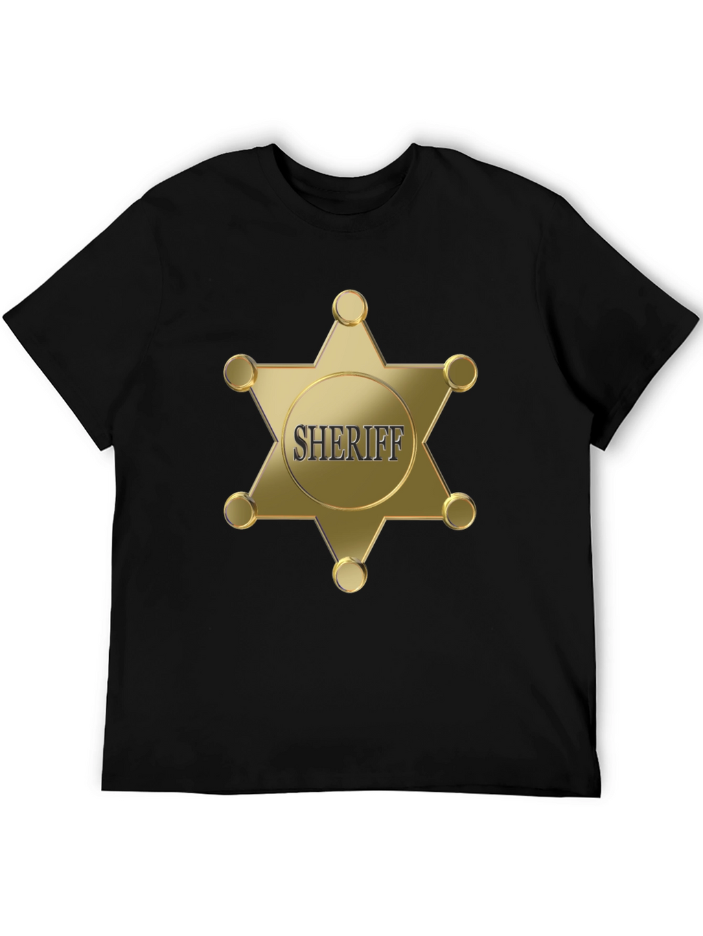 Sheriff Badge Graphic Black T-Shirt