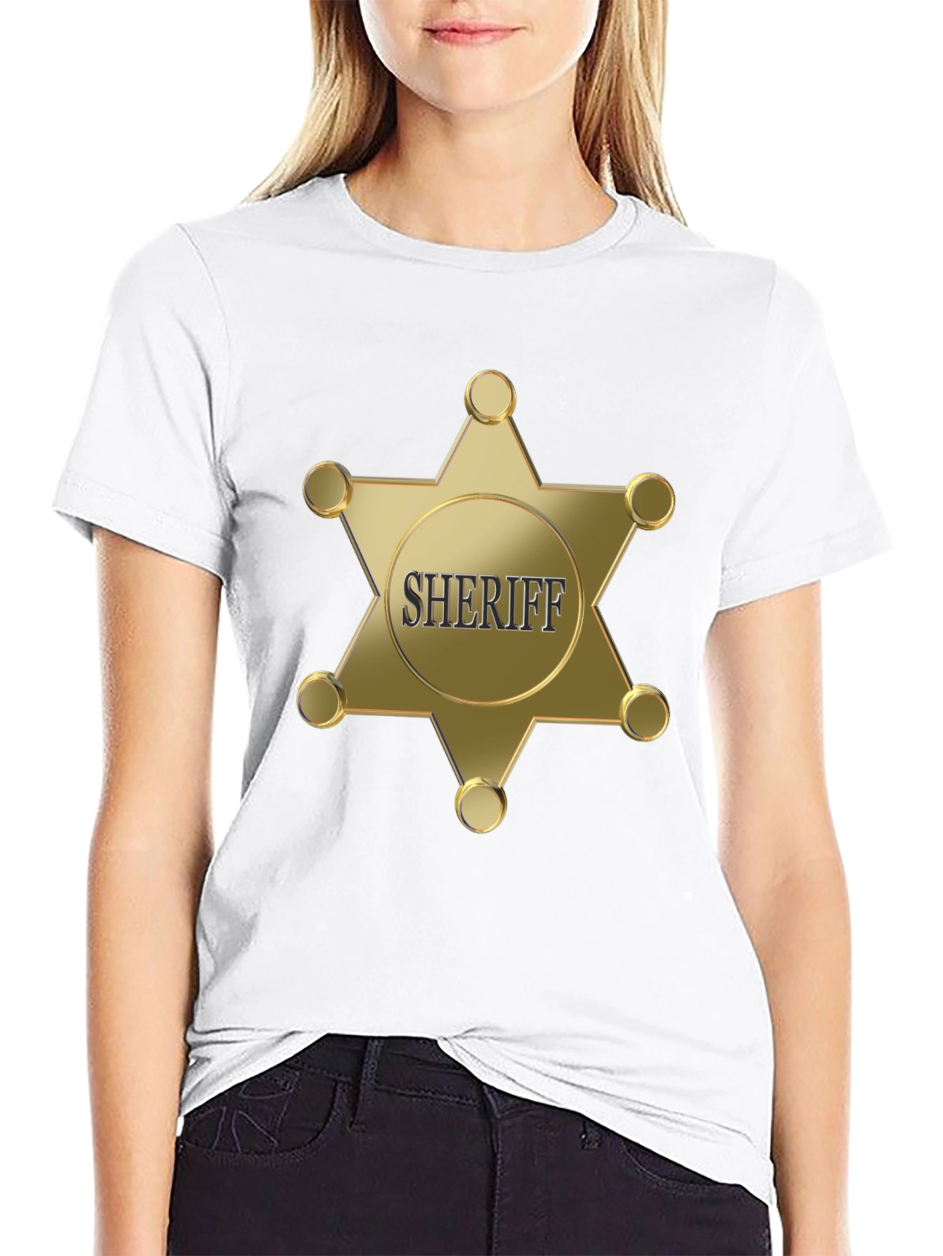 Sheriff Badge Graphic Black T-Shirt