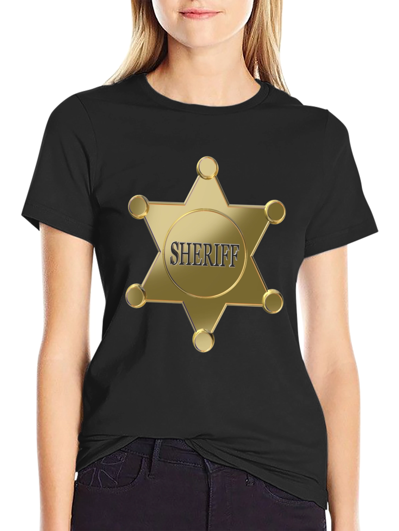 Sheriff Badge Graphic Black T-Shirt