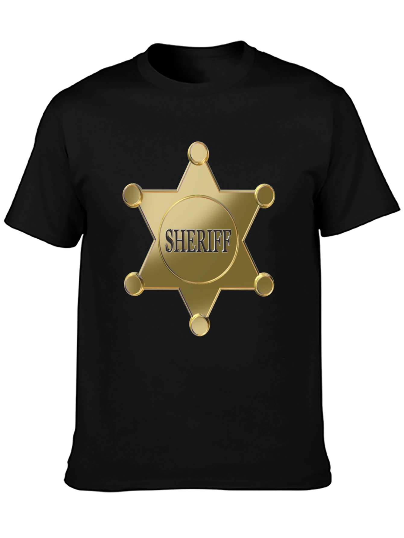 Sheriff Badge Graphic Black T-Shirt