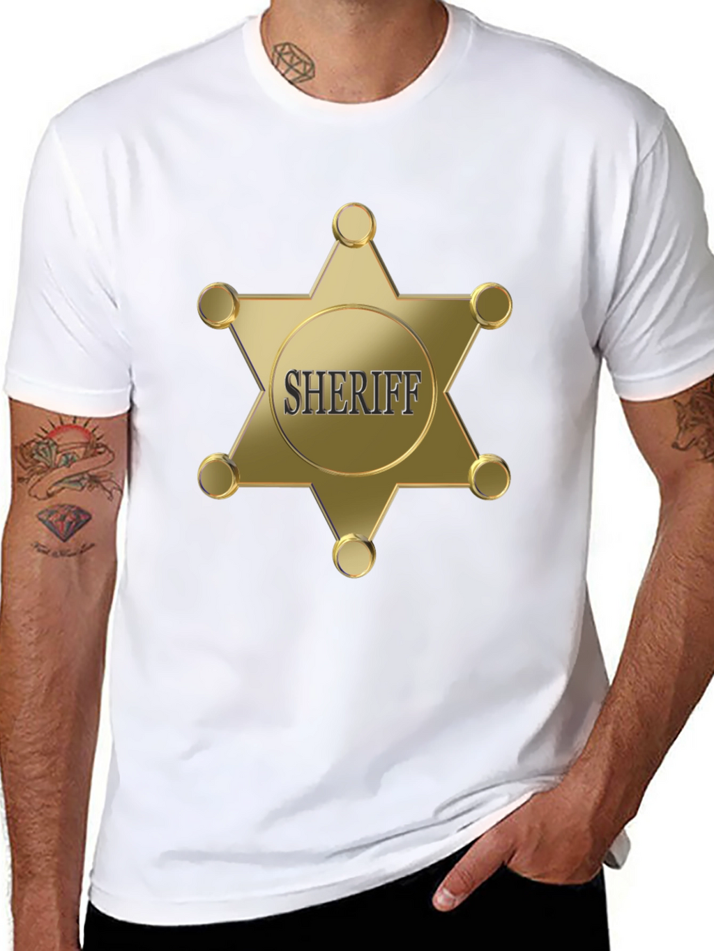 Sheriff Badge Graphic Black T-Shirt