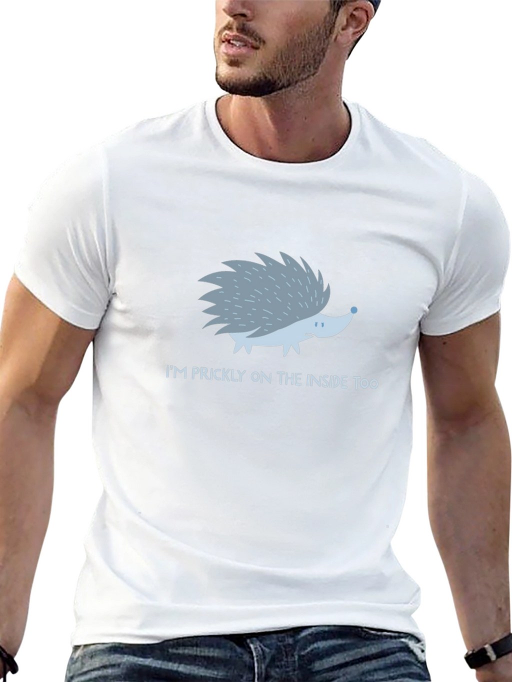 Prickly Inside Hedgehog T-Shirt - Mens Black Tee