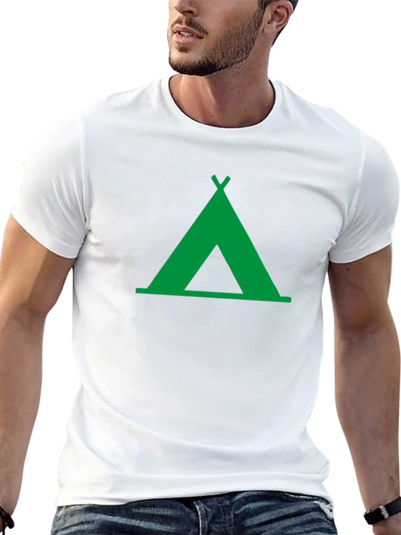 Green Tent Graphic Tee - Outdoor Adventure Shirt