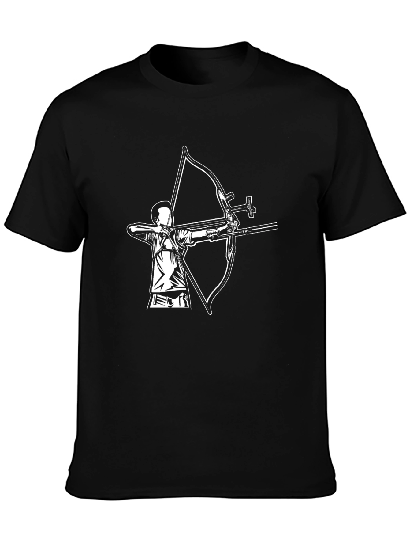 Archery Graphic Tee - Black Cotton Casual Shirt