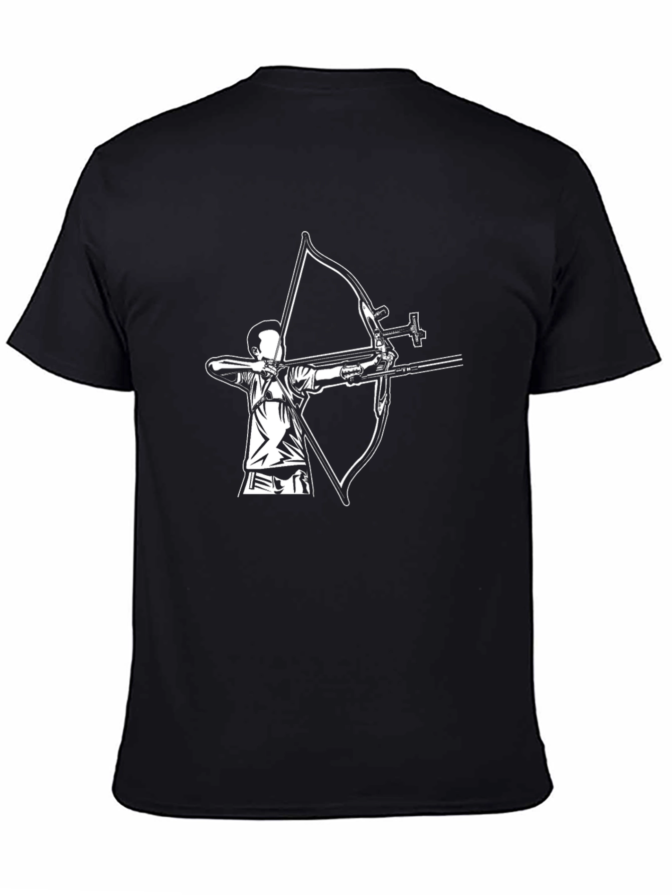 Archery Graphic Tee - Black Cotton Casual Shirt