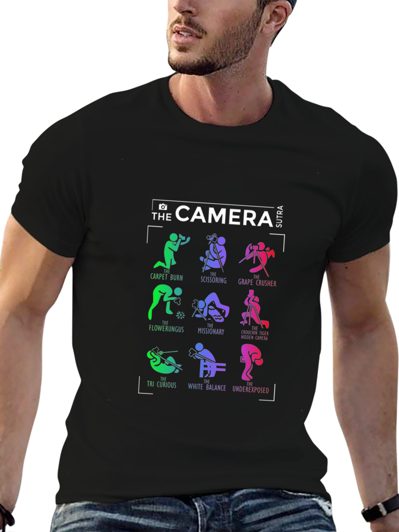 Camera Sutra Graphic T-Shirt - Photography Humor Tee