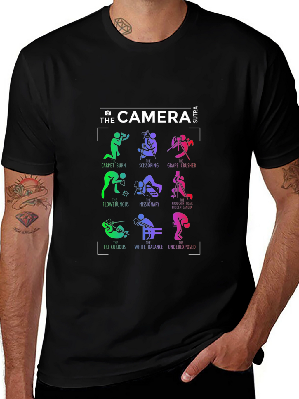 Camera Sutra Graphic T-Shirt - Photography Humor Tee