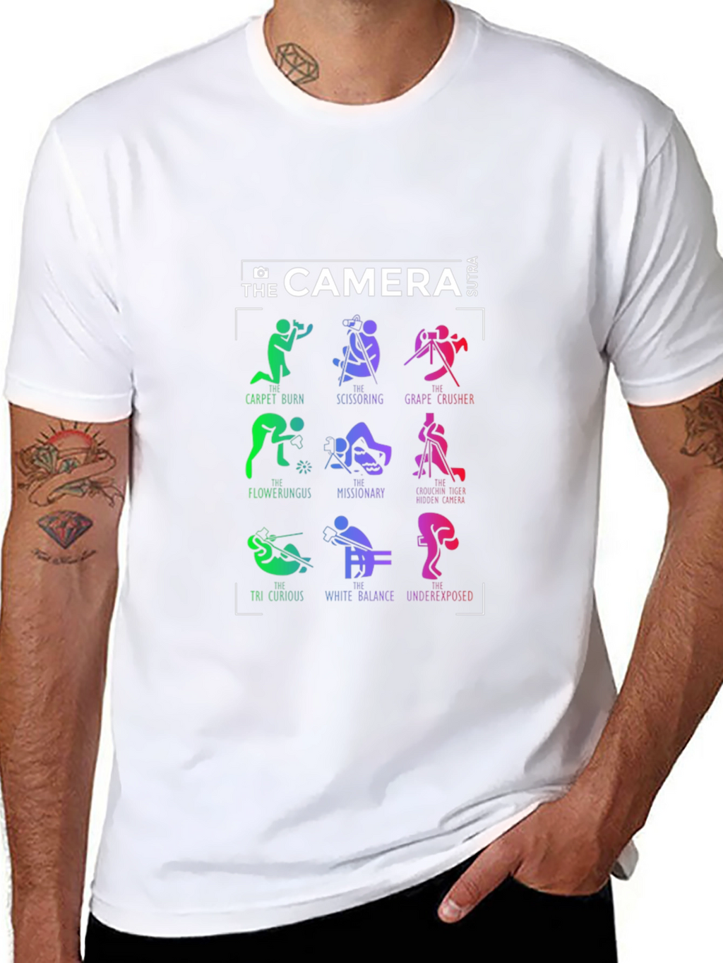 Camera Sutra Graphic T-Shirt - Photography Humor Tee