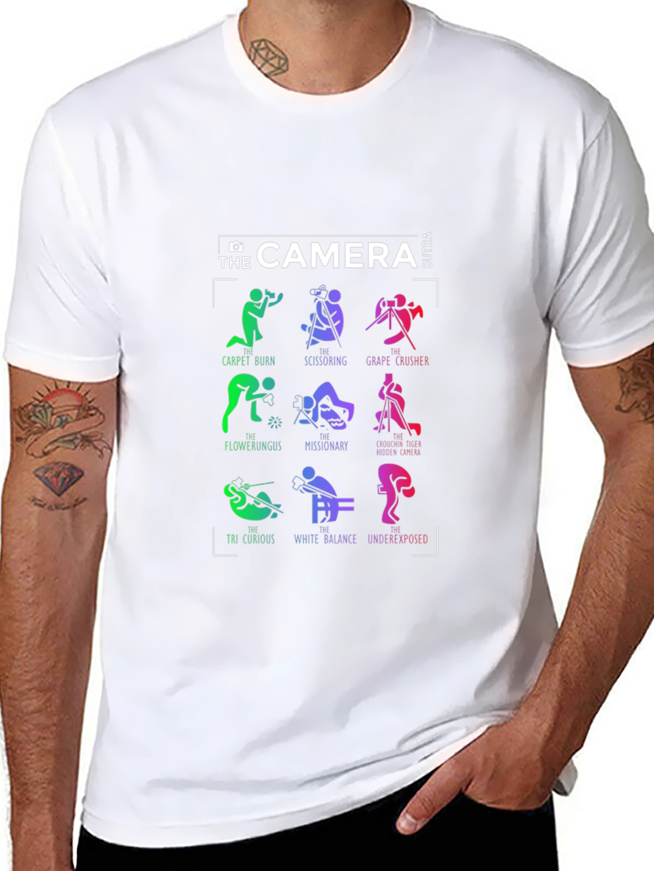 Camera Sutra Graphic T-Shirt - Photography Humor Tee