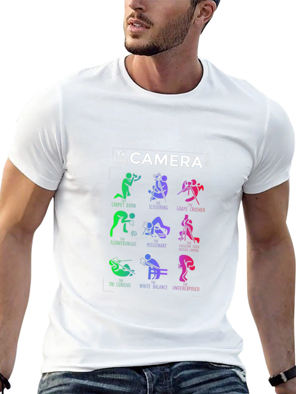 Camera Sutra Graphic T-Shirt - Photography Humor Tee