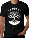 Moon Phases Tree T-Shirt - Black Graphic Tee