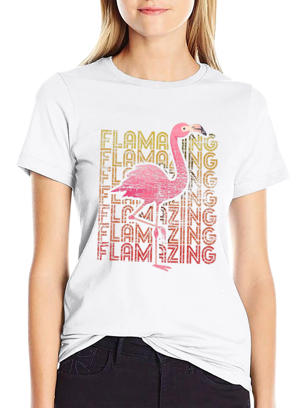 Flamazing Flamingo Graphic Tee - Black
