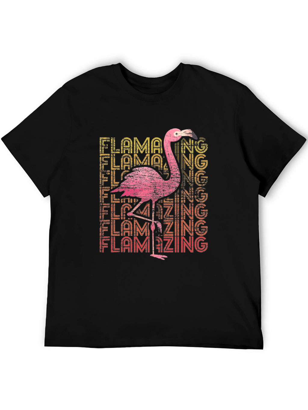 Flamazing Flamingo Graphic Tee - Black
