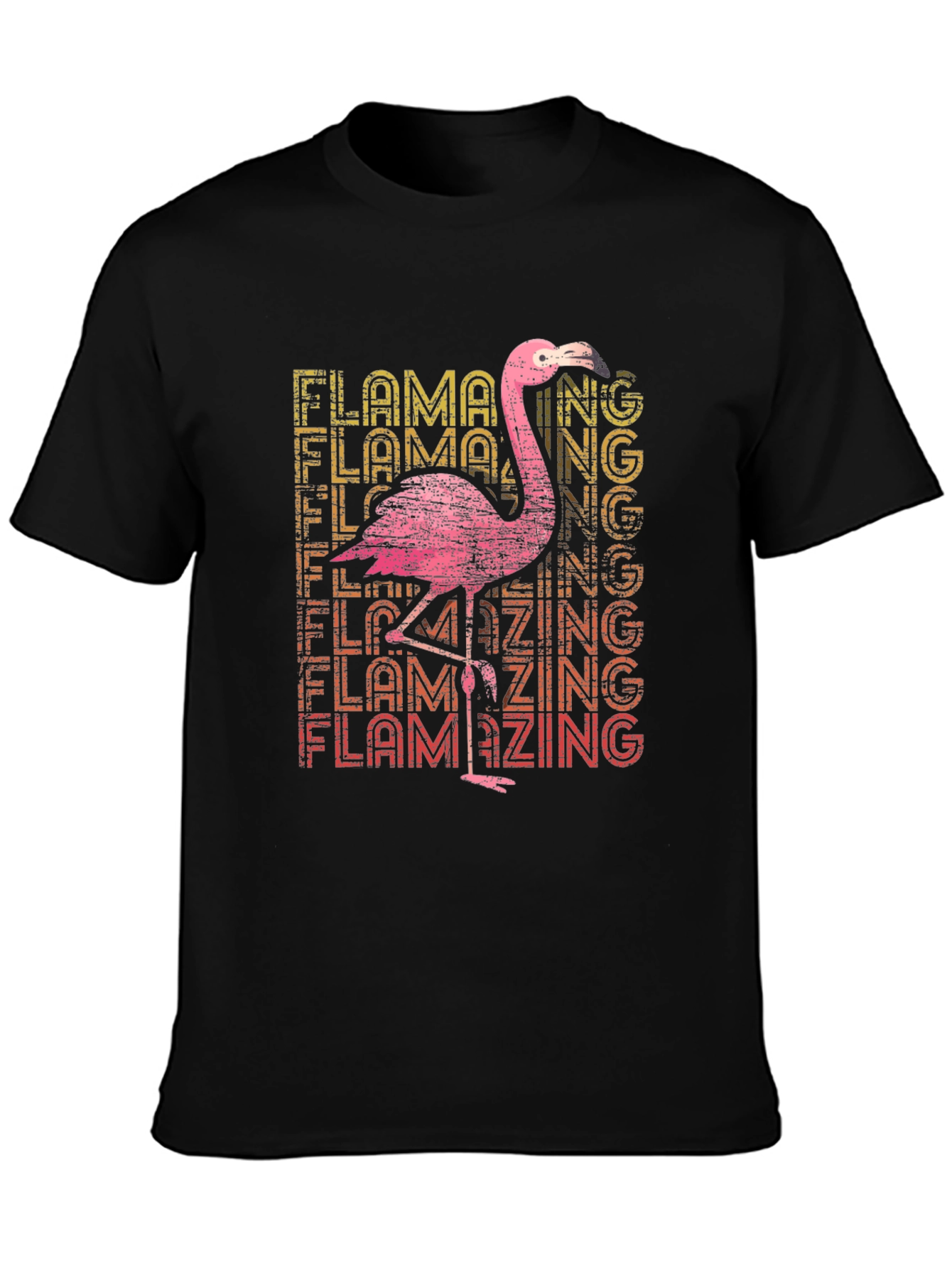 Flamazing Flamingo Graphic Tee - Black