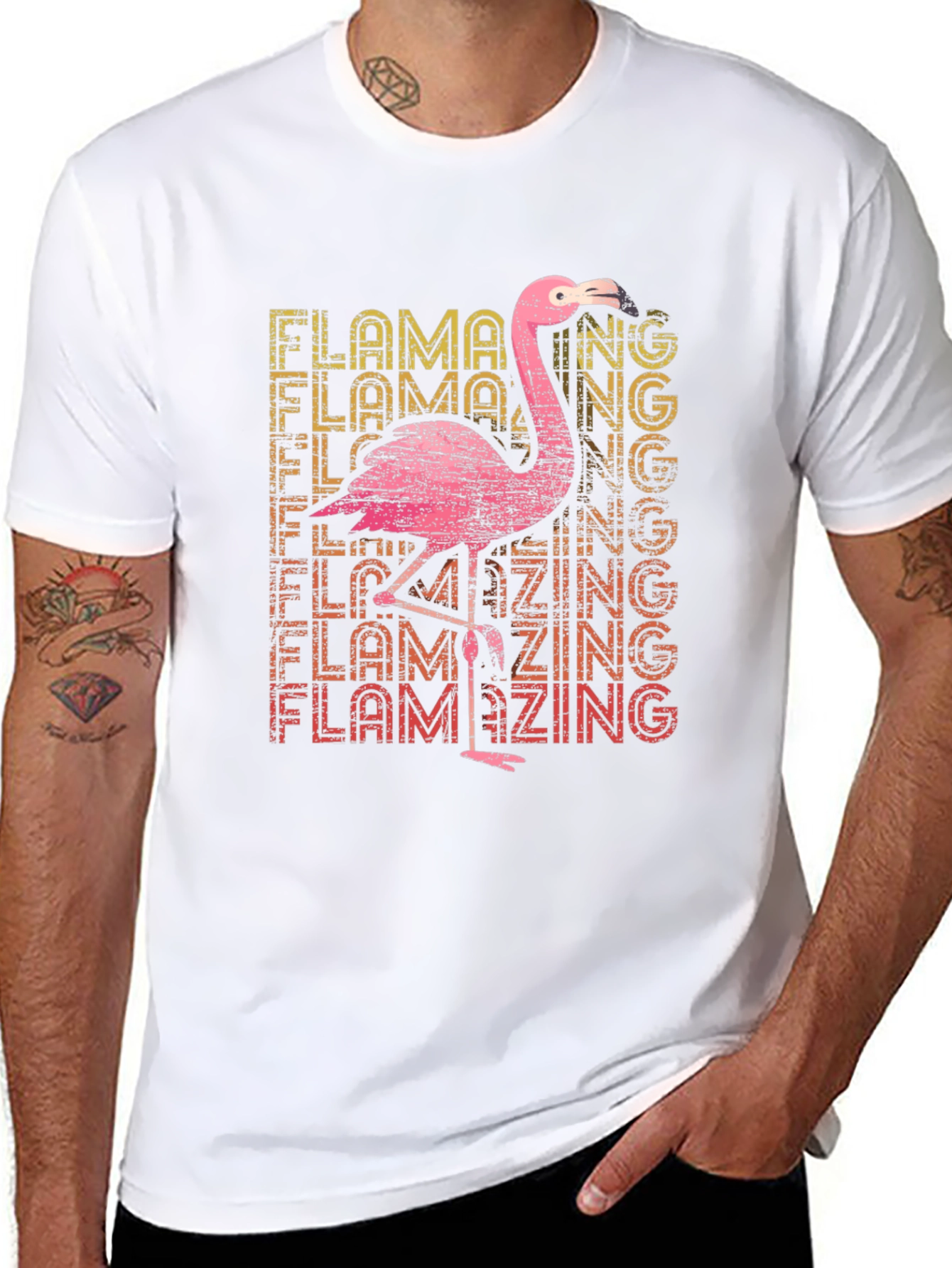 Flamazing Flamingo Graphic Tee - Black