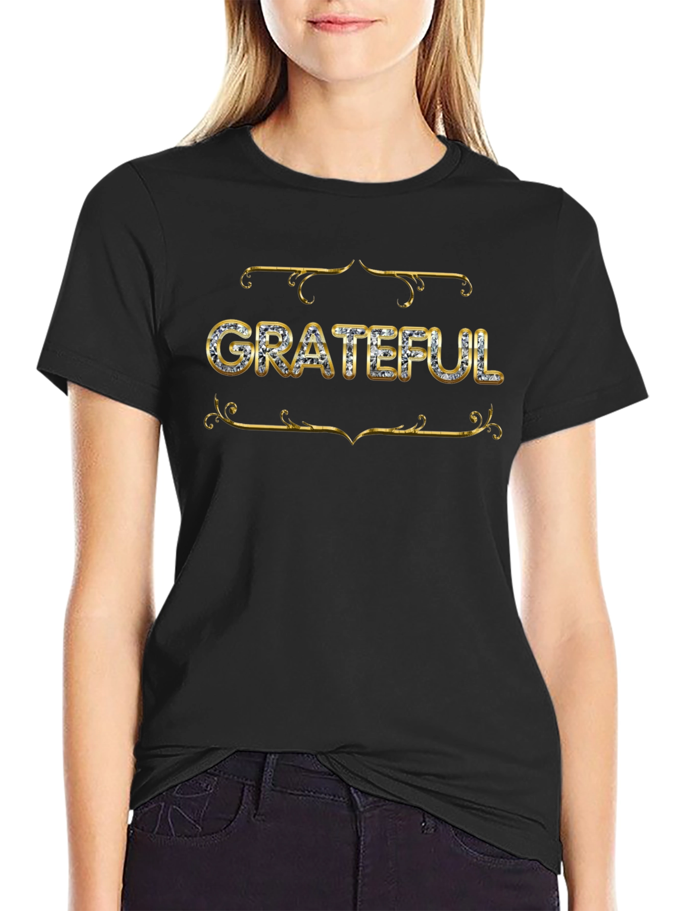 Grateful Graphic Tee - Diamond Style Lettering