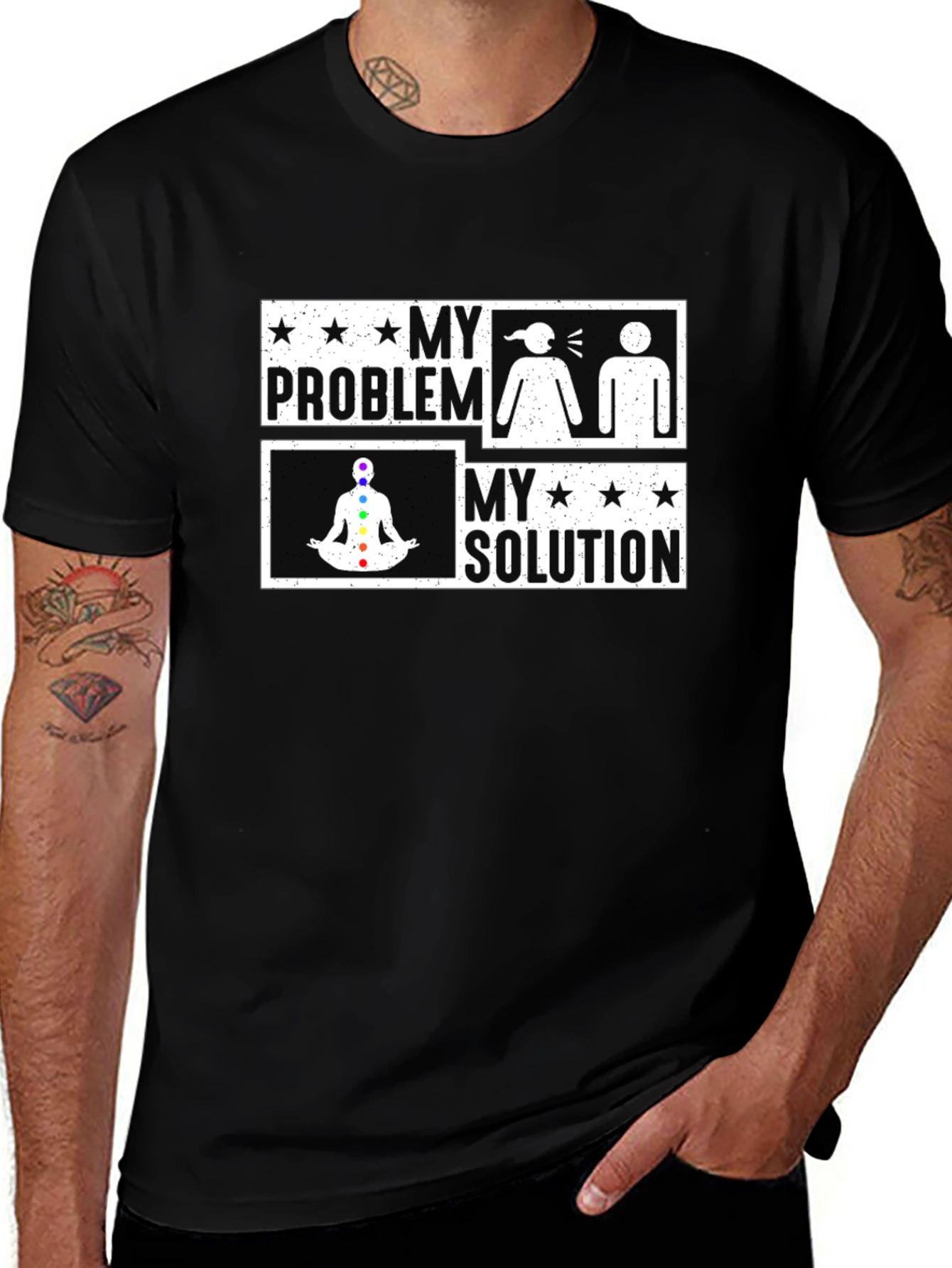 My Problem My Solution Yoga Chakra Graphic T-Shirt