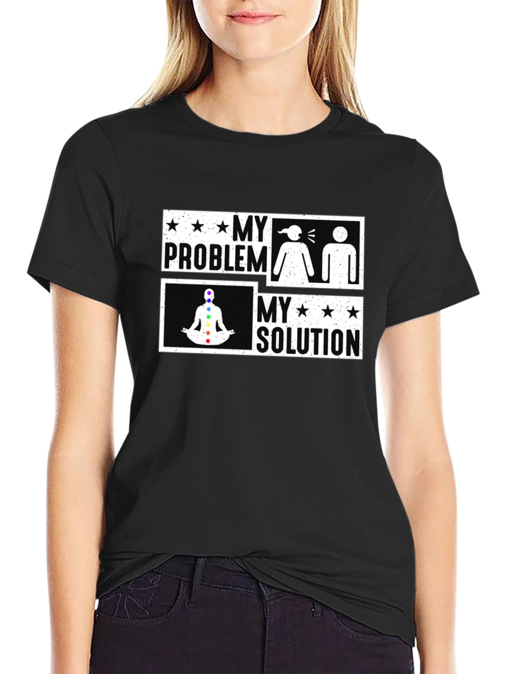 My Problem My Solution Yoga Chakra Graphic T-Shirt