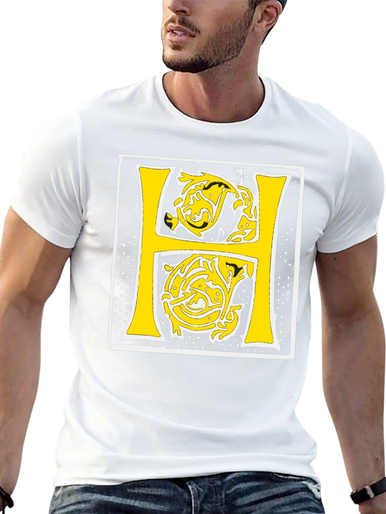 Illuminated Letter H Black T-Shirt