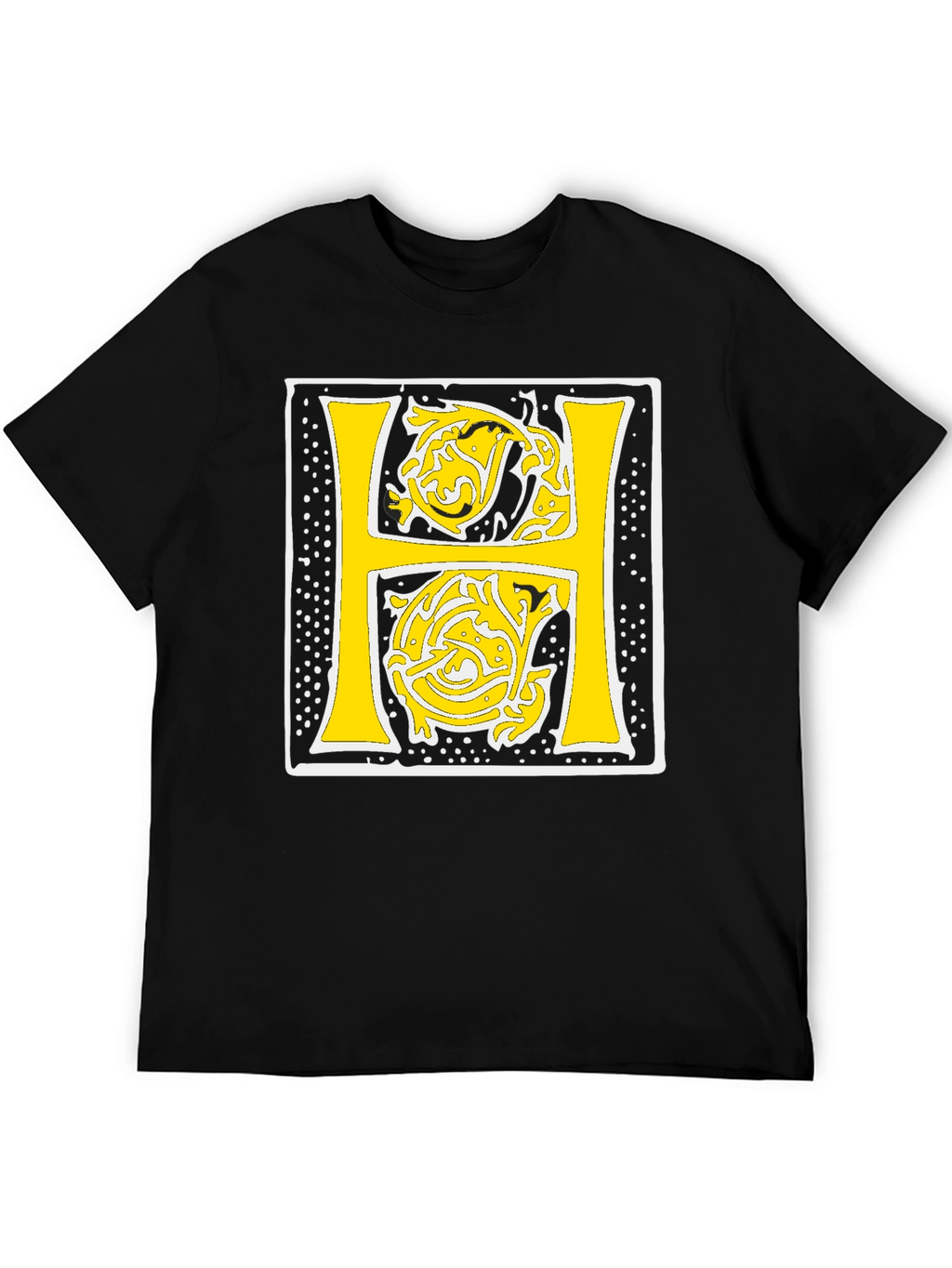 Illuminated Letter H Black T-Shirt