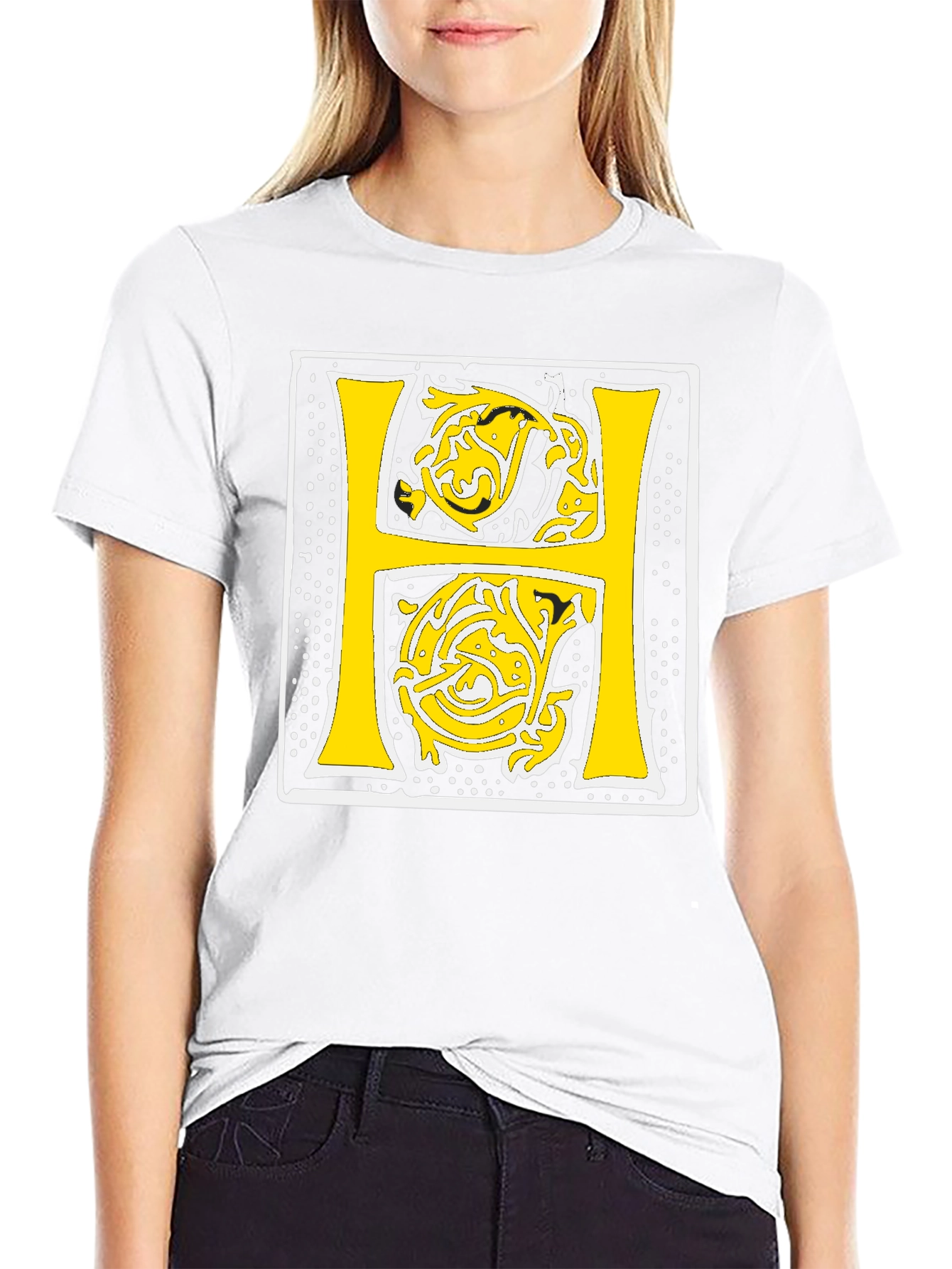 Illuminated Letter H Black T-Shirt