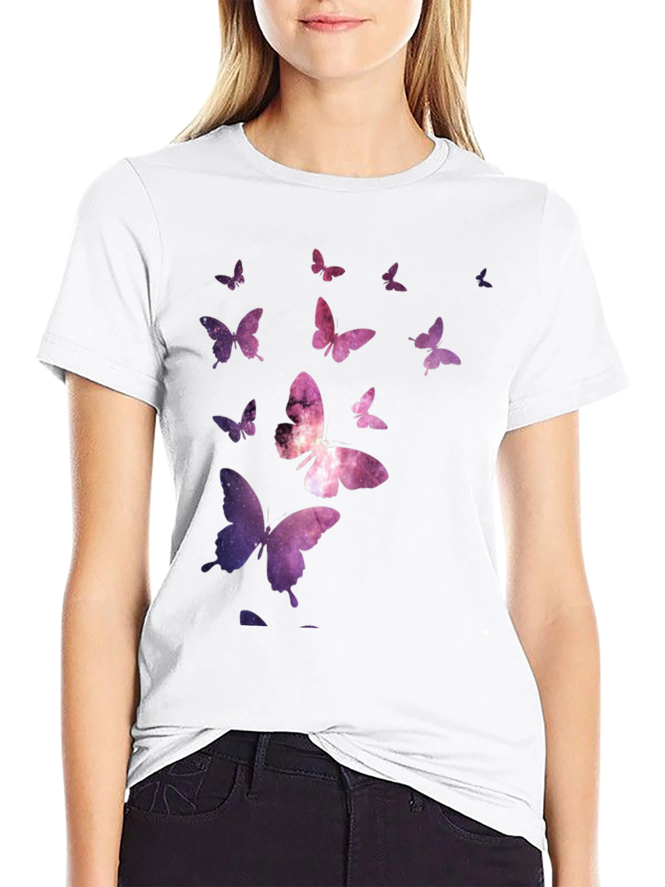 Galaxy Butterfly Black T-Shirt