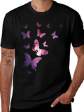 Galaxy Butterfly Black T-Shirt