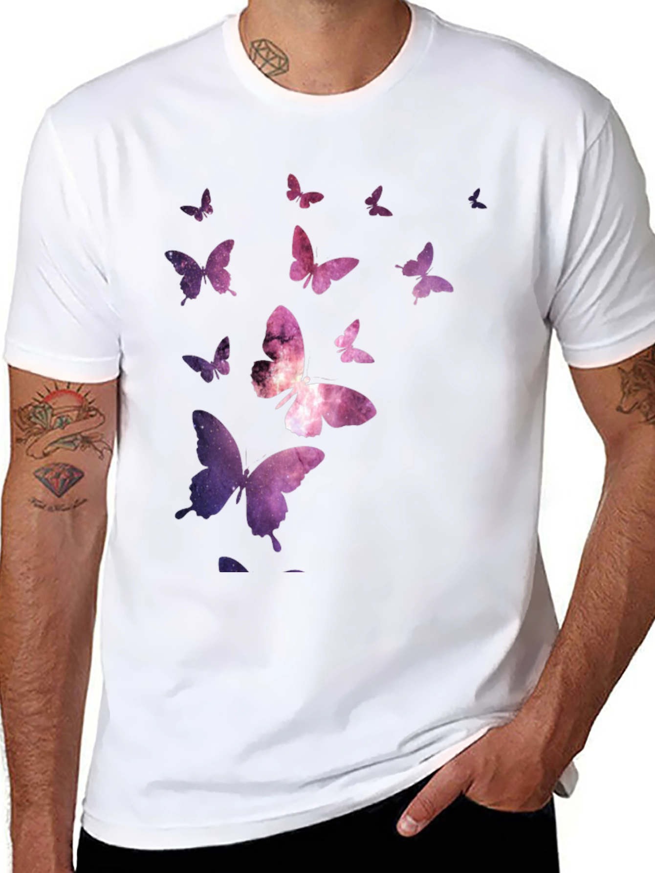 Galaxy Butterfly Black T-Shirt