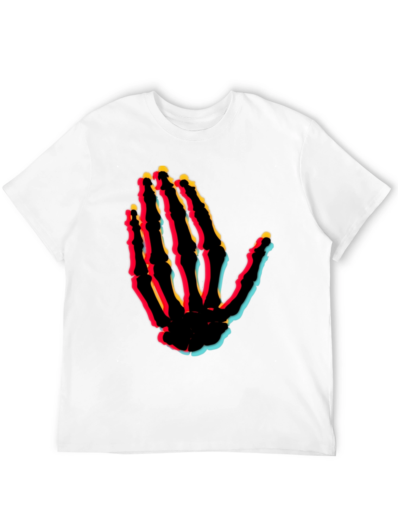 Retro Skeleton Hand Graphic Tee - Black