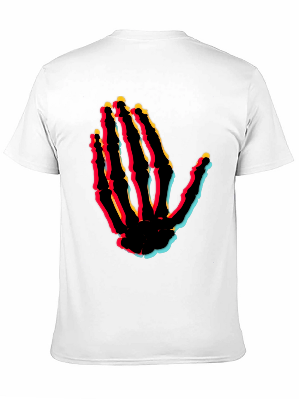 Retro Skeleton Hand Graphic Tee - Black