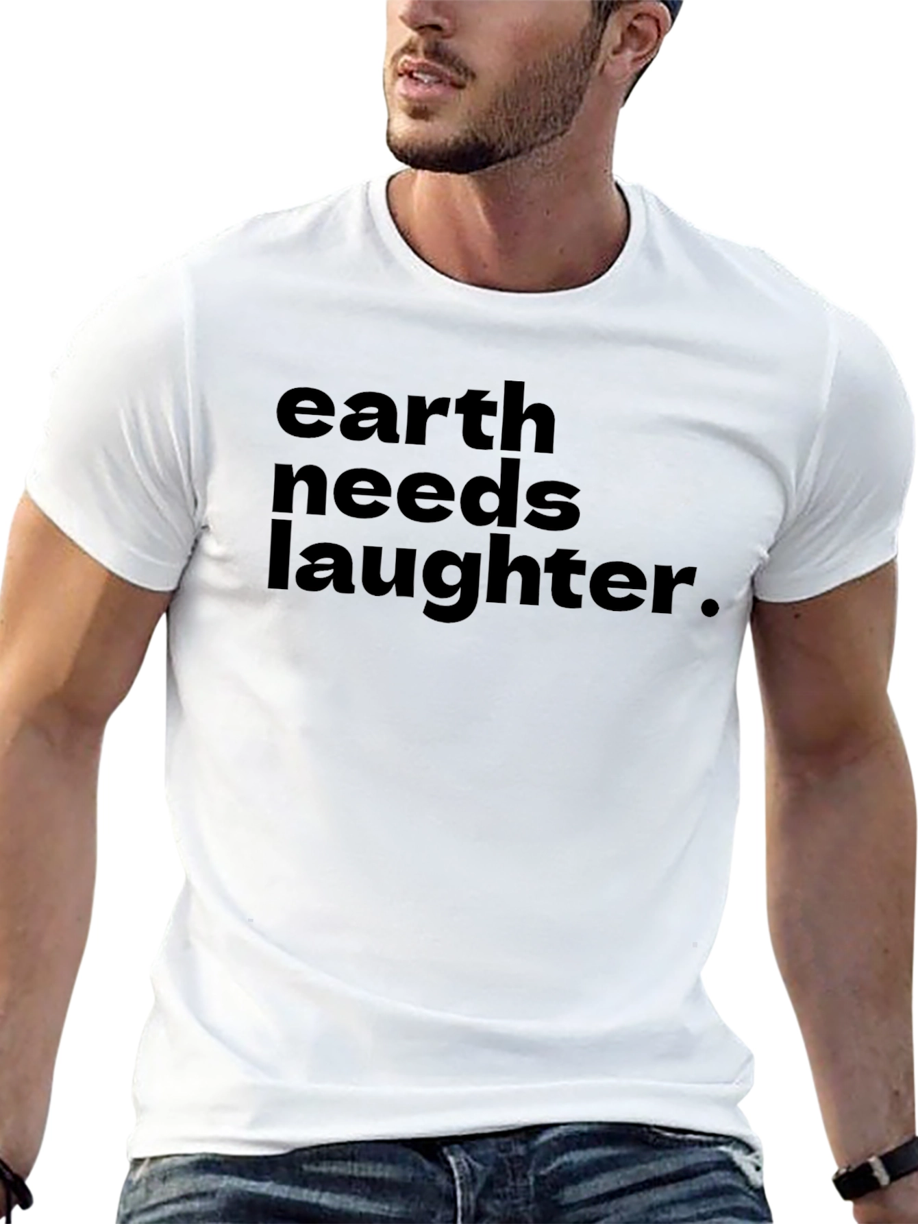 Earth Needs Laughter Graphic Tee - Soft Cotton