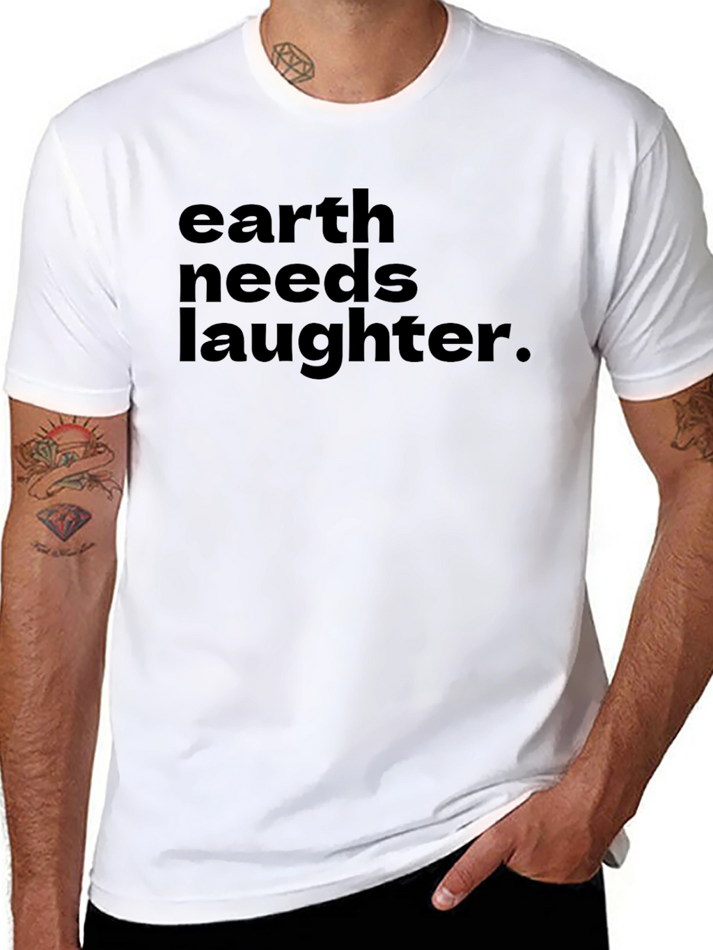 Earth Needs Laughter Graphic Tee - Soft Cotton
