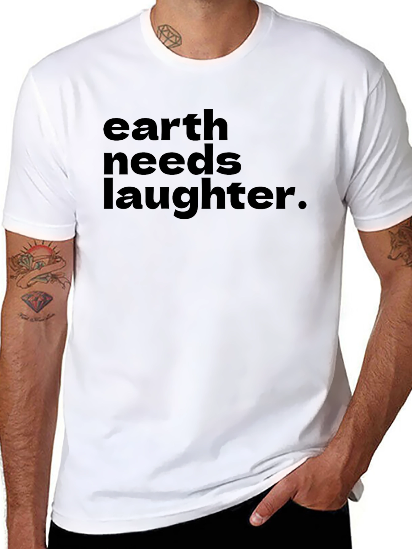 Earth Needs Laughter Graphic Tee - Soft Cotton