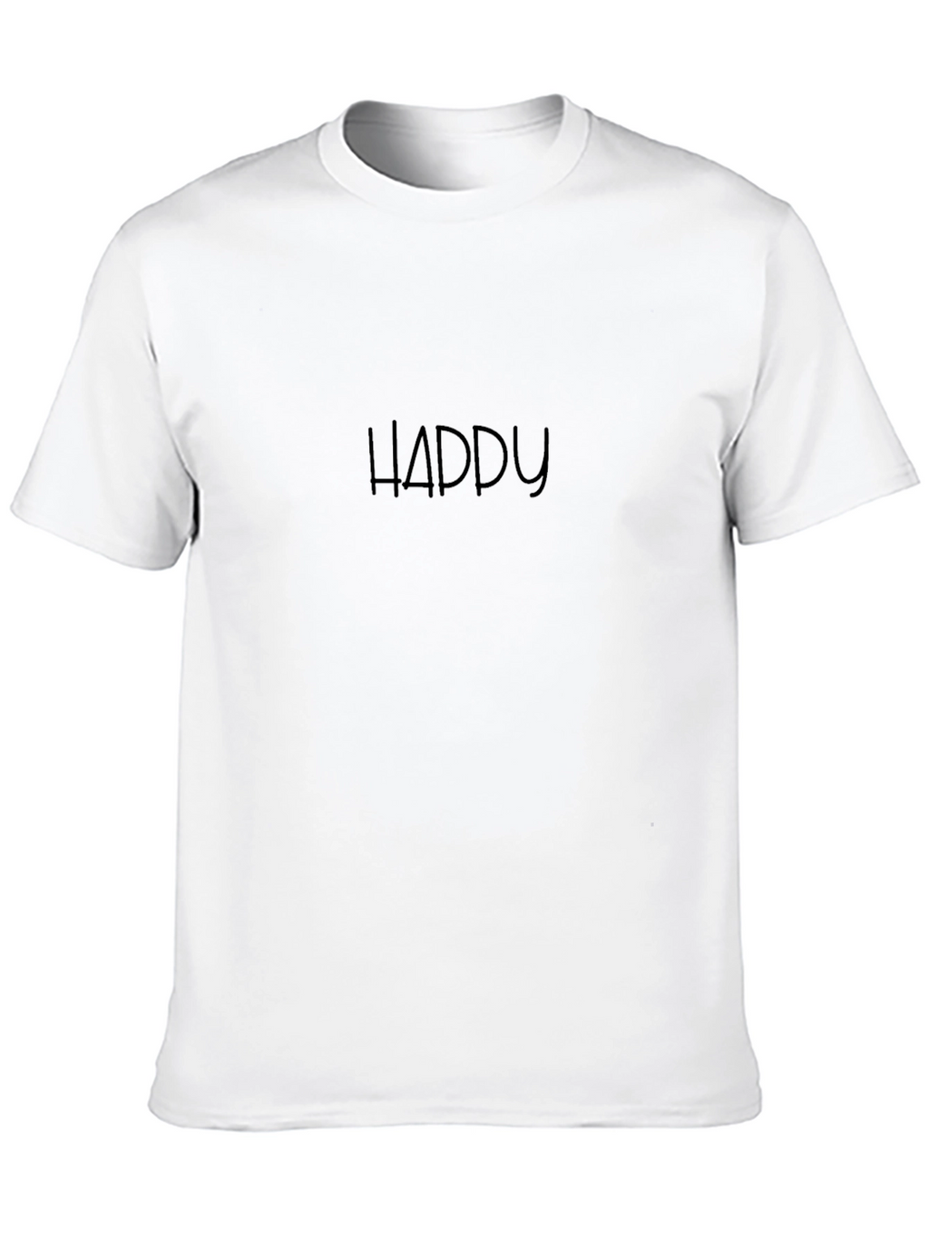 Mens Black HAPPY Graphic T-Shirt