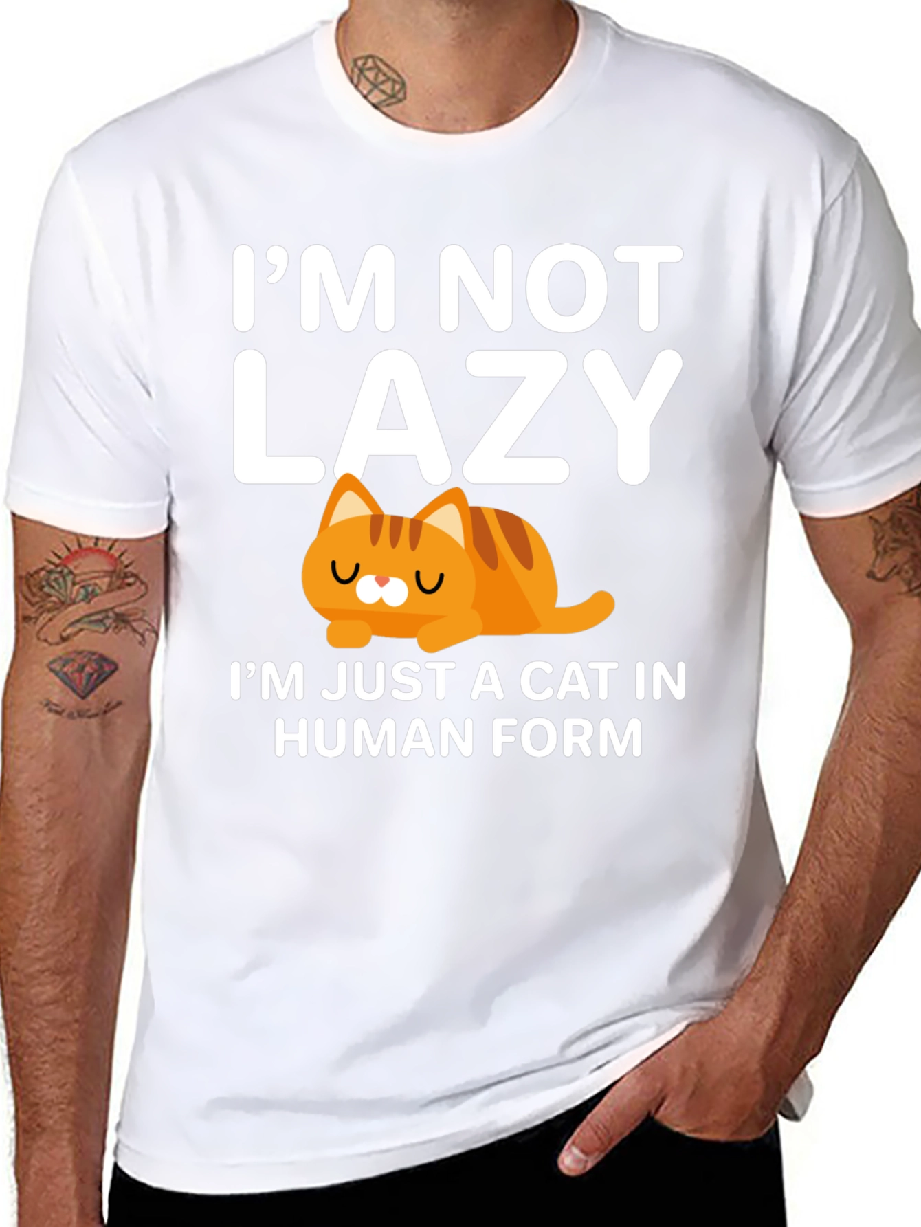 Im Not Lazy Cat T-Shirt Human Form