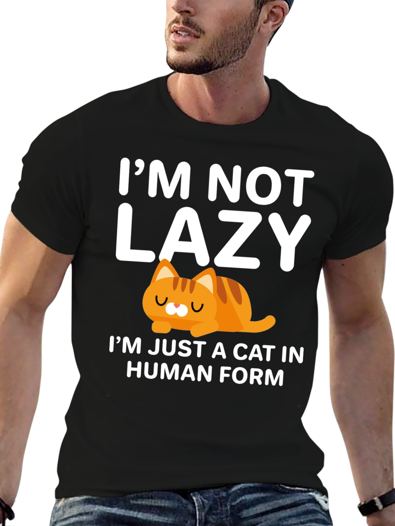 Im Not Lazy Cat T-Shirt Human Form