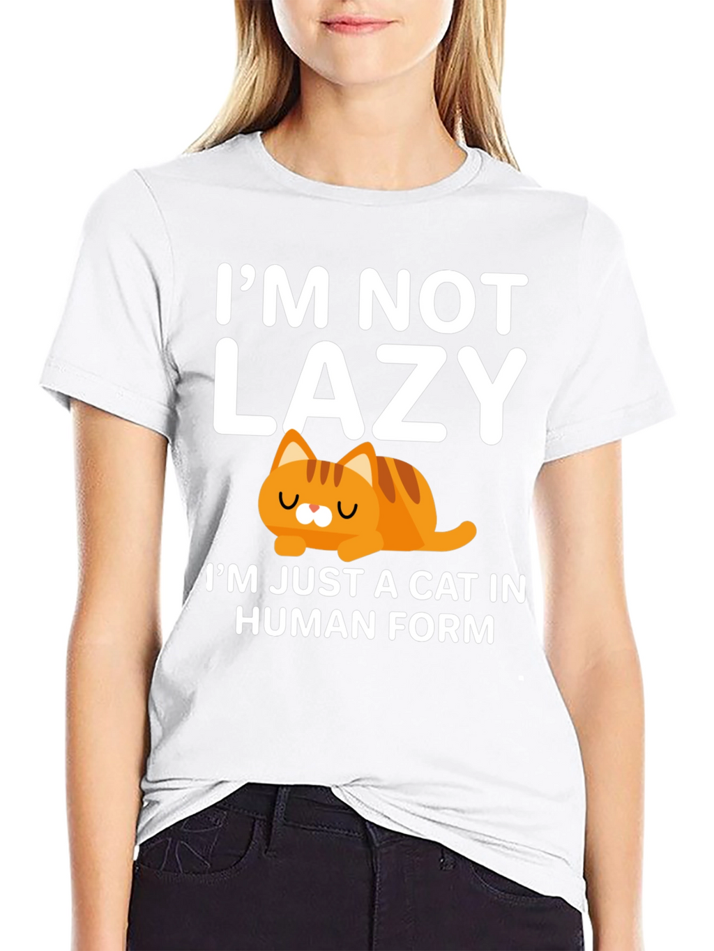 Im Not Lazy Cat T-Shirt Human Form