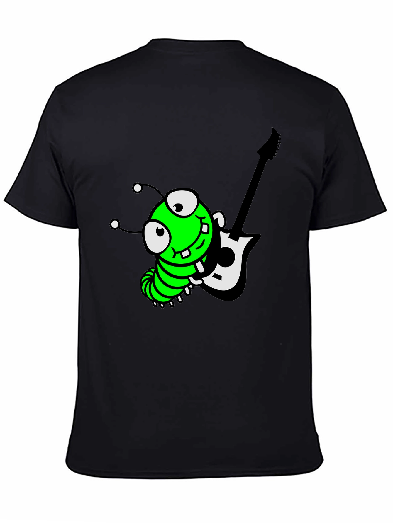 Cartoon Caterpillar Guitarist Graphic Tee
