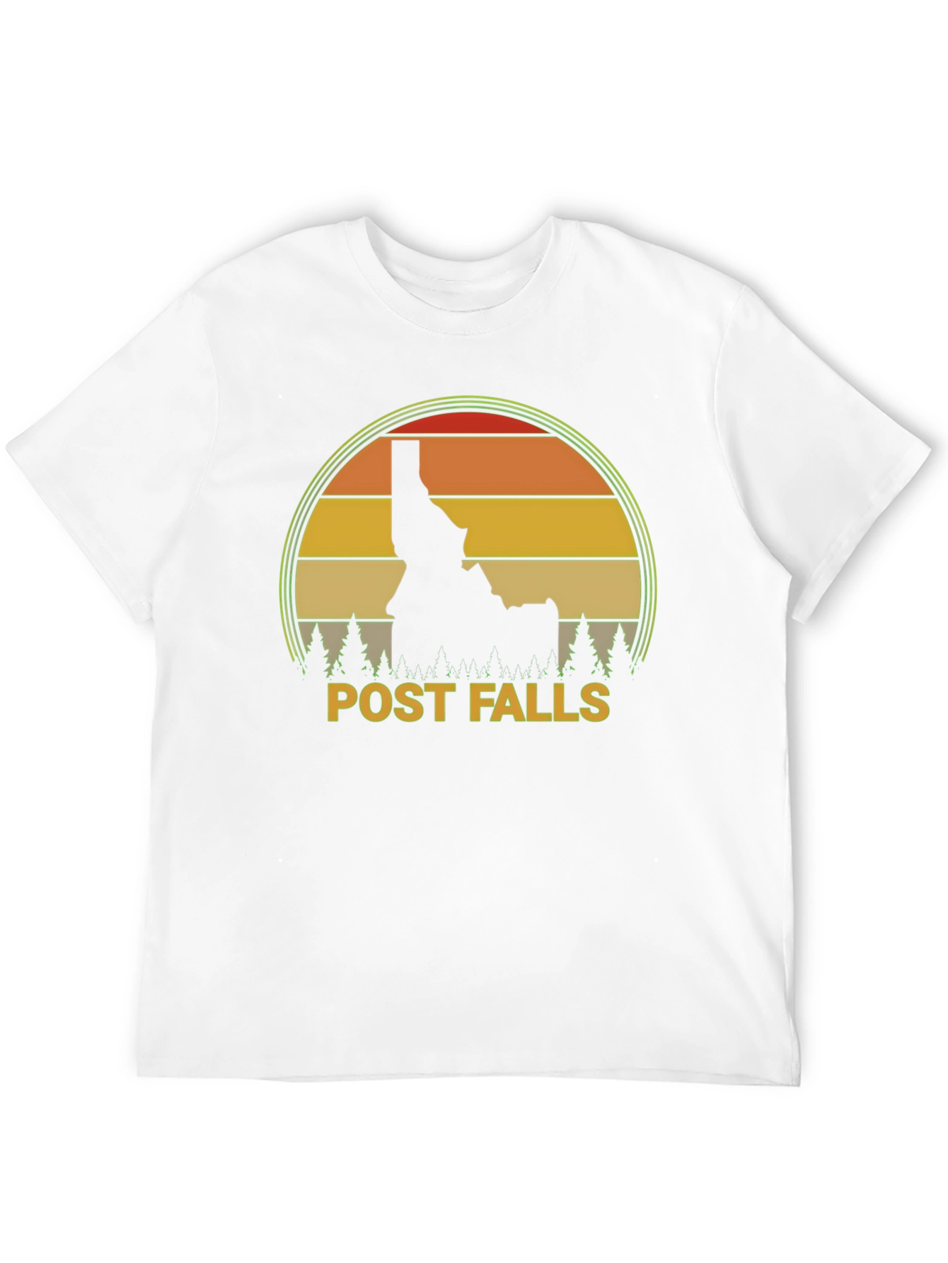 Post Falls Idaho Retro Sunset T-Shirt