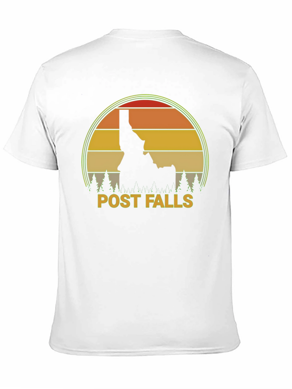 Post Falls Idaho Retro Sunset T-Shirt