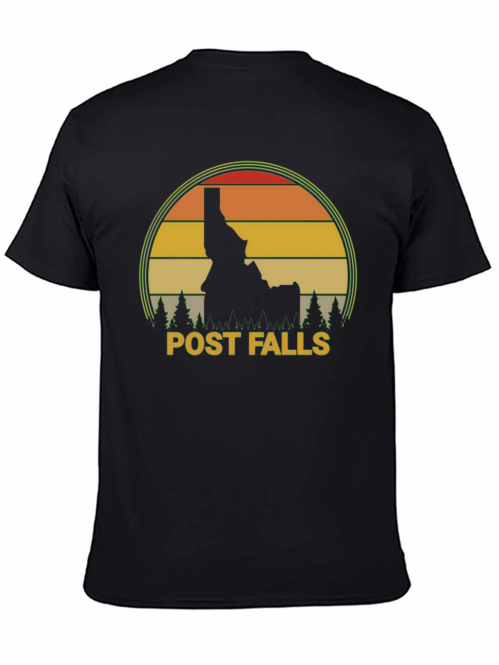 Post Falls Idaho Retro Sunset T-Shirt