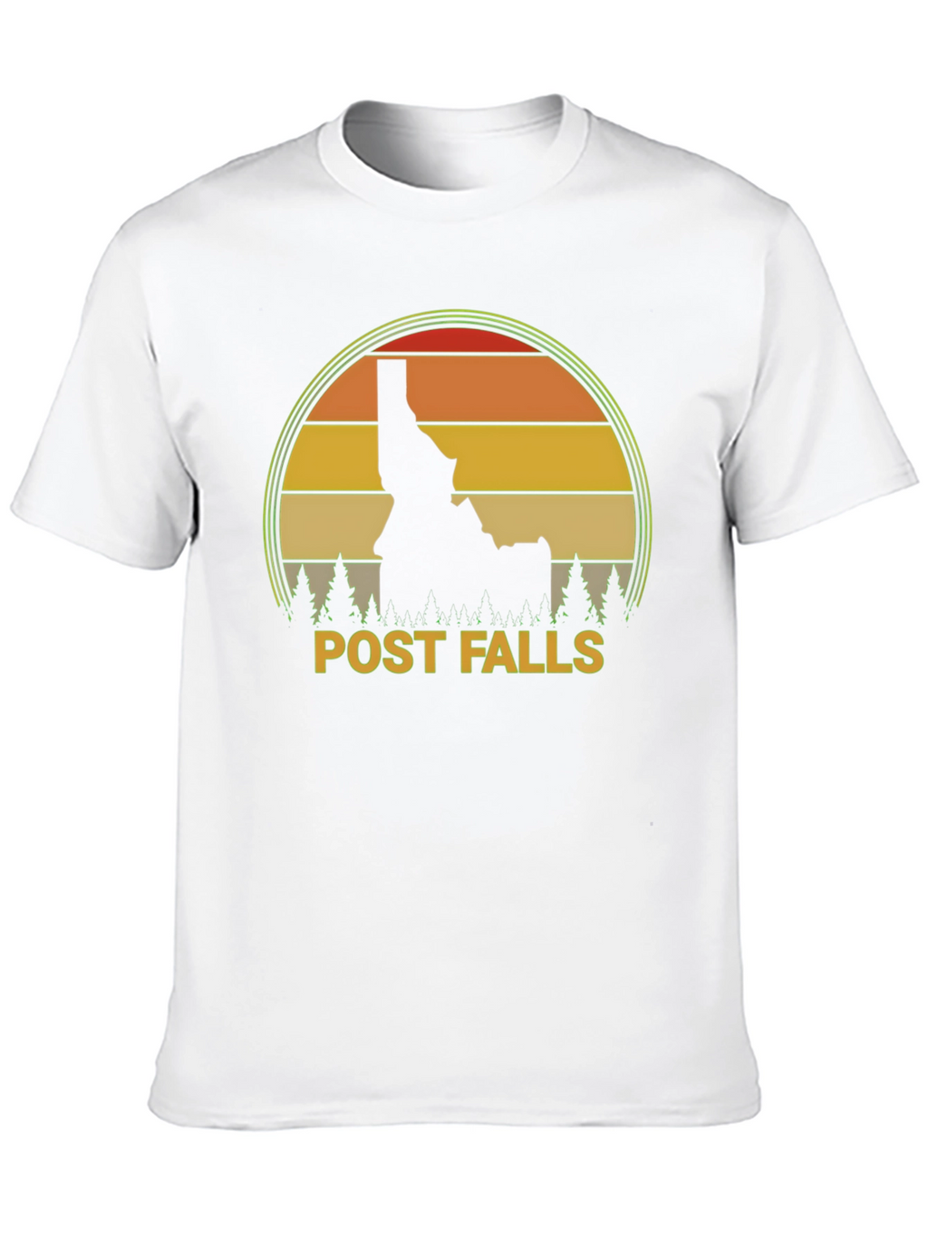 Post Falls Idaho Retro Sunset T-Shirt