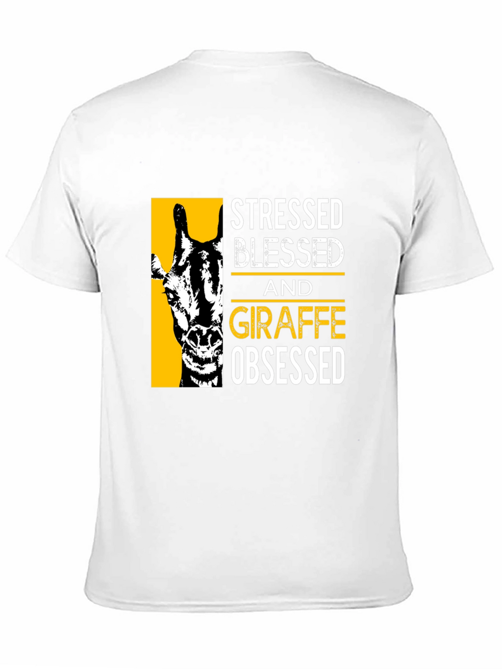 Stressed Blessed Giraffe Obsessed Black T-Shirt