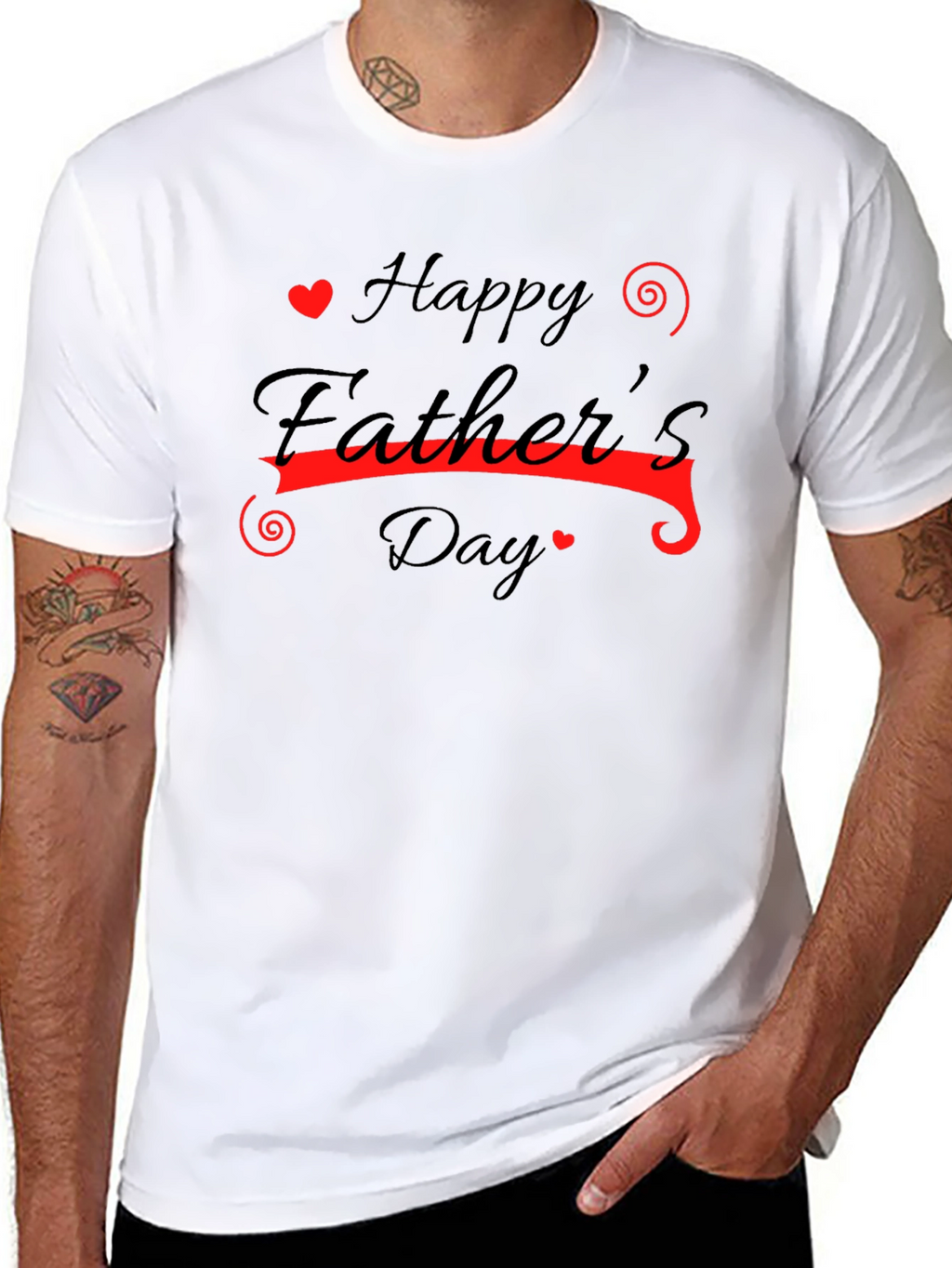 Happy Fathers Day Black Graphic T-Shirt