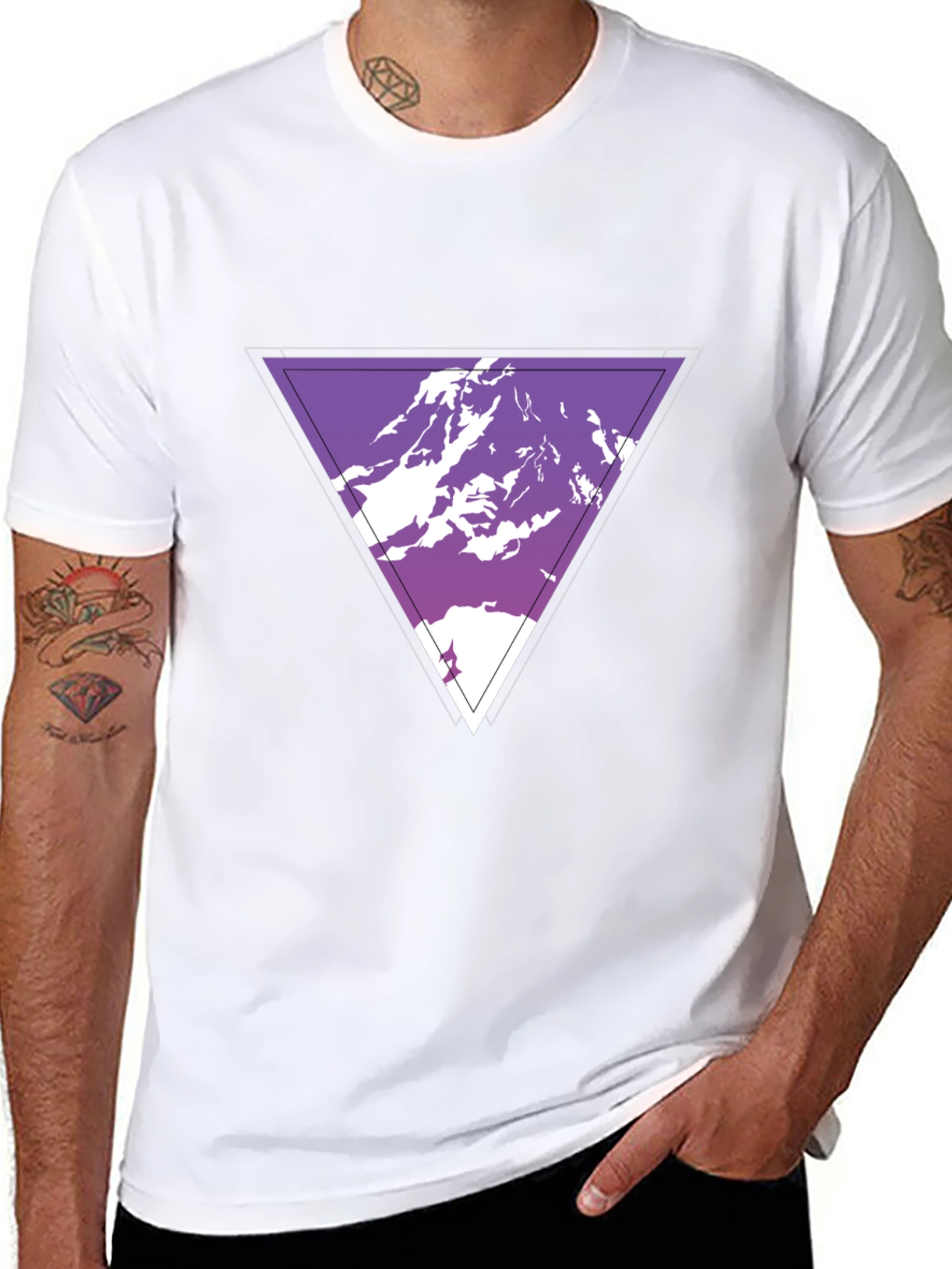 Geometric Mountain Graphic Tee - Cool Casual Style